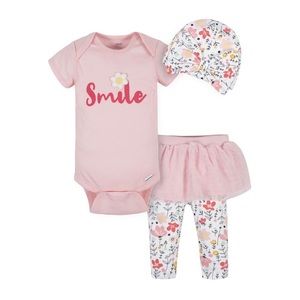 Girls 3 Piece Outfit - Onesie Tutu Pant Cap Size 0-3 Months - Gerber